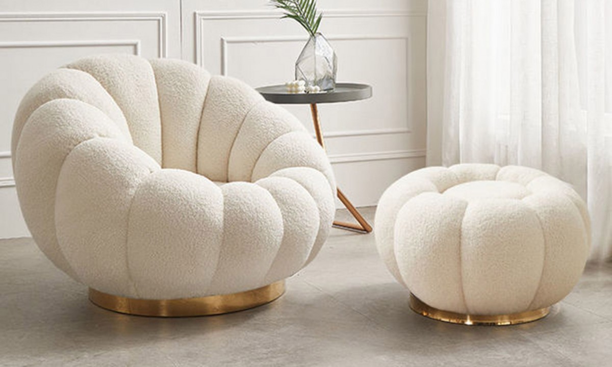 Daisy Berjer puf Gold Daisy Berjer puf Gold