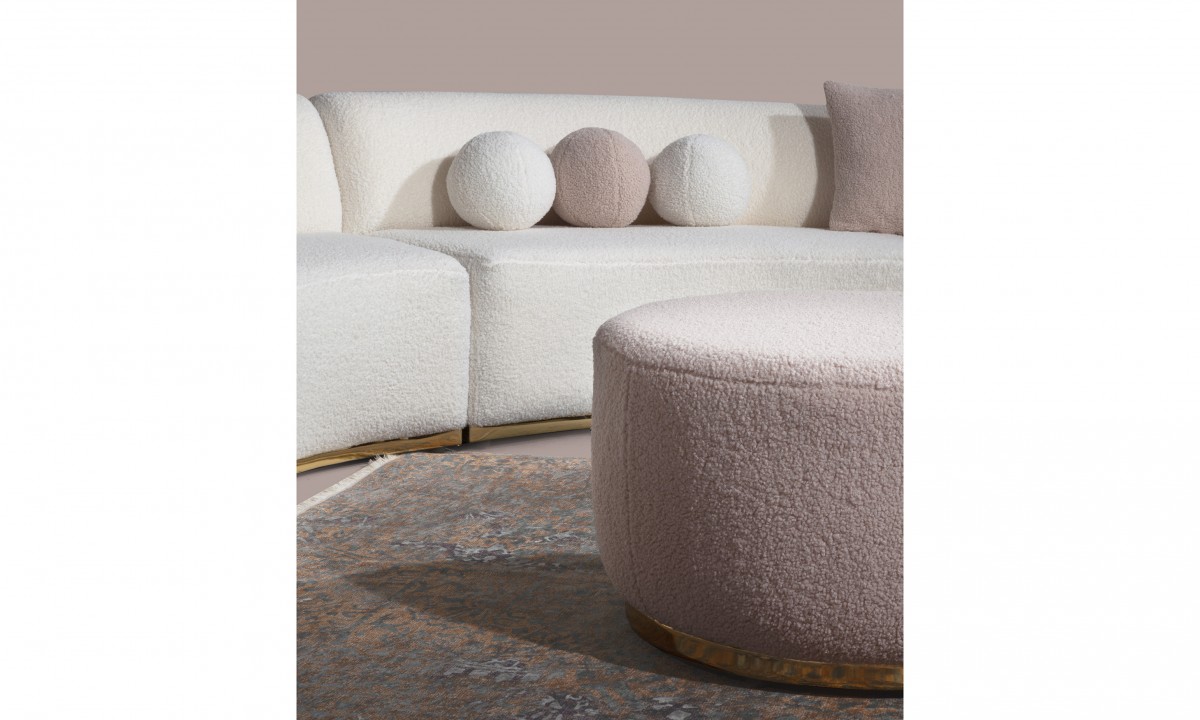 Monza Köşe Koltuk BERJER & PUF Beyaz Monza Köşe Koltuk BERJER & PUF Beyaz