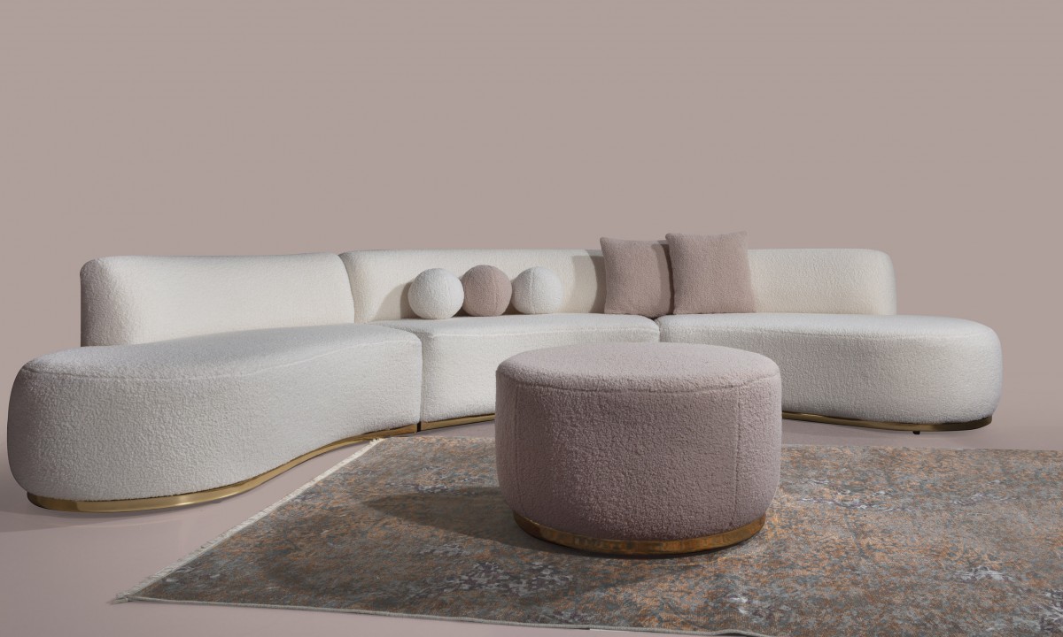 Monza Köşe Koltuk BERJER & PUF Beyaz Monza Köşe Koltuk BERJER & PUF Beyaz