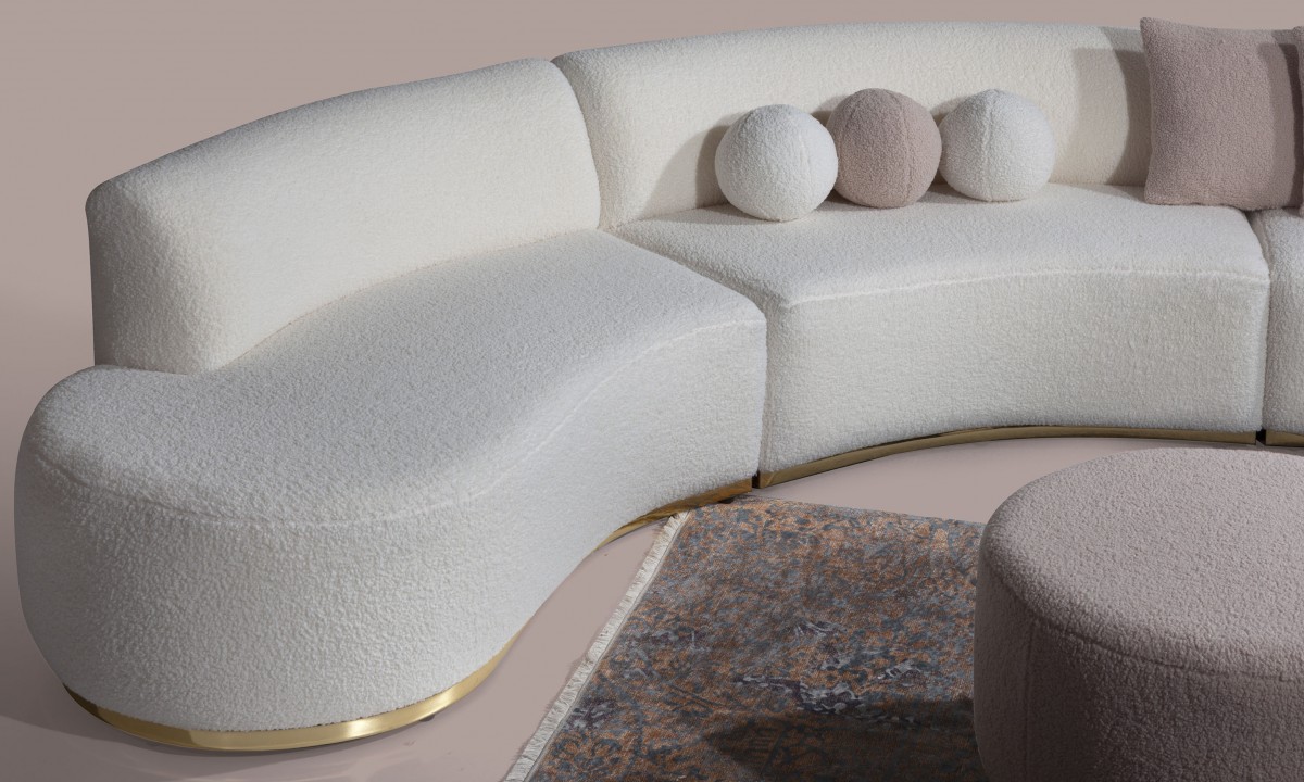 Monza Köşe Koltuk BERJER & PUF Beyaz Monza Köşe Koltuk BERJER & PUF Beyaz